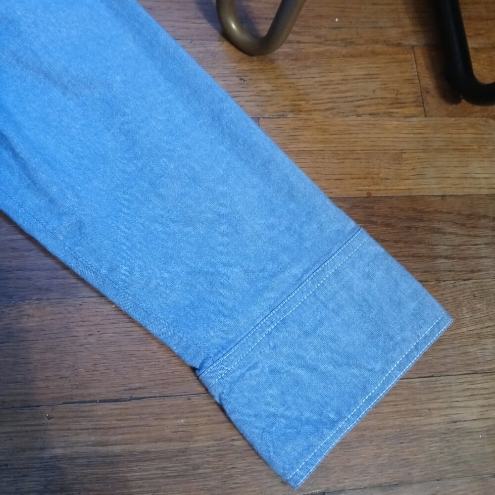 COLDWATER CREEK 3/4 sleeve chambray cotton shirt (LP) - Picture 5 of 12